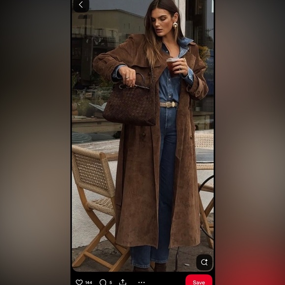 Avec Les Filles Brown Suede Coat - Picture 7 of 12